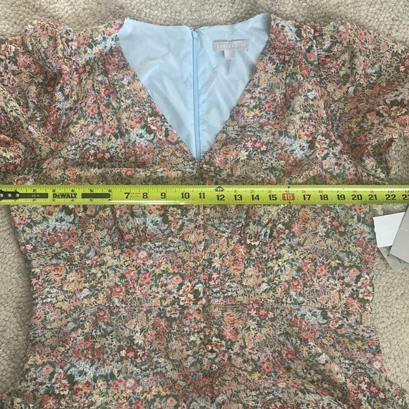 NWT FLORAL BUTTON FRONT MAXI DRESS IN BLUE GARDEN PARTY FLORAL - Picture 3 of 6